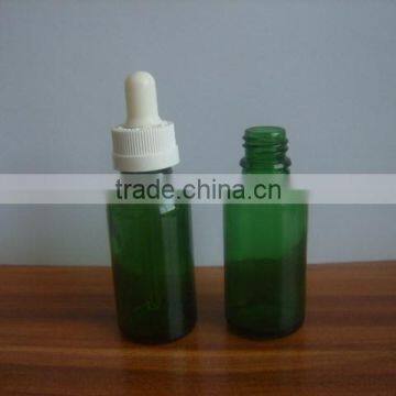 Green 30ml glass bottle for e-liquid with child proof dropper ---in Stock