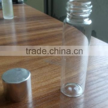 15ml clear glass vial with silver cap