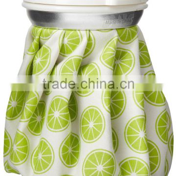 various sizes customized medical cloth ice bag in white background with green lemon design