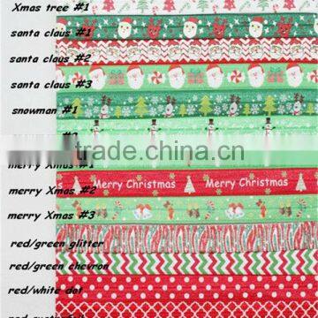 2014 Christmas FOE Fold Over Elastic Ribbon For Hair Ties -Elastic hair bands-hair tie -headband