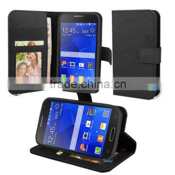 Cute Case Cover For Samsung Galaxy Core II SM-G355H Wallet Case - Black