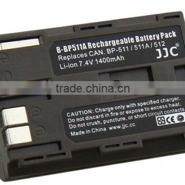 Li-ion Battery 7.4V JJC B-BP511A 7.4V Rechargeable Battery For Canon BP-511A