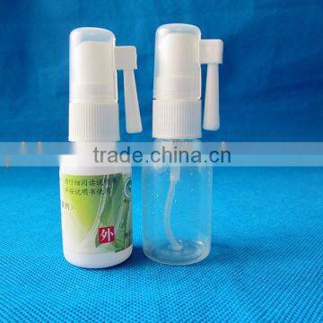 25ml clear throat spray bottles with short nozzle actuator