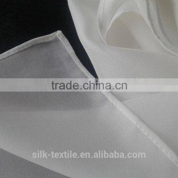 white pure silk chiffion scarf