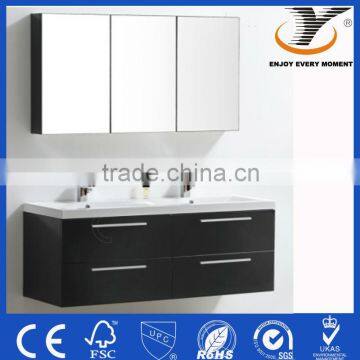 Hanging Wall Black Bathroom Vanity With Mirror Cabinet