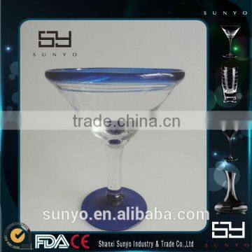 High Quality Handmade Crystal Goblet Cobalt Blue Roots Martini Glass