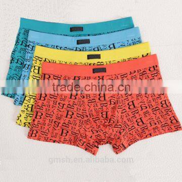 2015 4 color brand printing 95% Cotton 5%elastane free sample men underwear