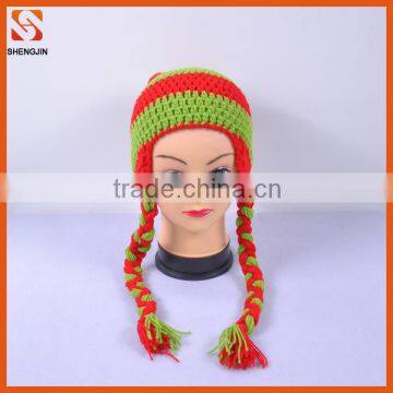 Hand work knitted crochet hats for women