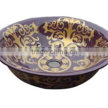 Chinese Style Bathroom Colored Ceramic Art Basin Sink(FSE-CPS-6010)