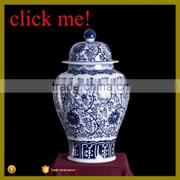 Jingdezhen Antique and traditional blue and white ginger jar with lid porcelain jar