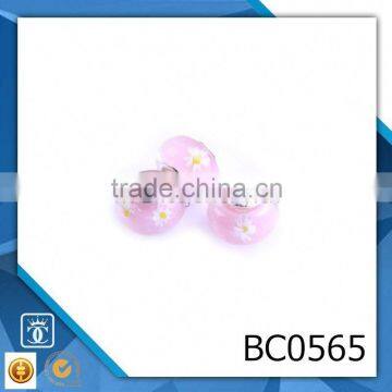 glass beads pink flower lampwork murano glass beadeds beads gift for jewerly making