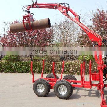 Hot sale!CE Approved 1ton Atv Log Trailer with crane for timber