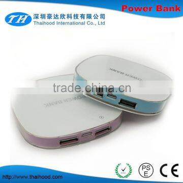 Double usb Power Bank 5000MAh Portable Charger Power Bank Mirror Power Bank CE FCC ROHS