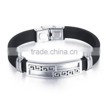 Custom Silicone Bracelet With Stainless Less Clasp Hot-sell
