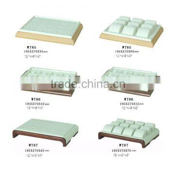 custom wooden/pu leather jewelry display tray wholesale