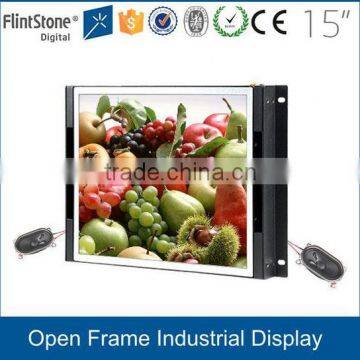 FlintStone 15 inch lcd in store embedded ad player, open frame digital signage screen, frameless pos TV screen