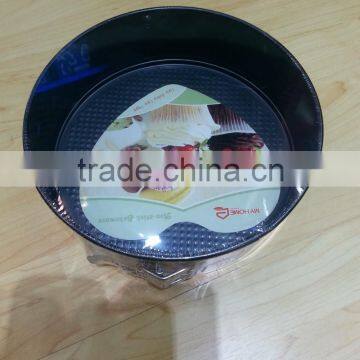 Dia.28*H7cm Carbon Steel Non-stick Round Springform Baking Pans 2pcs Set With Decals and Flowers photo-4