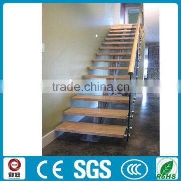 Oak Tread Glass Balustrade Indoor Modern Straight Staircase photo-5