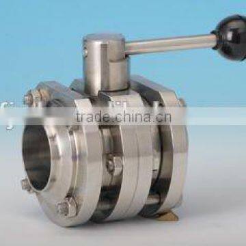 Sanitary Three type flange butterfly valve