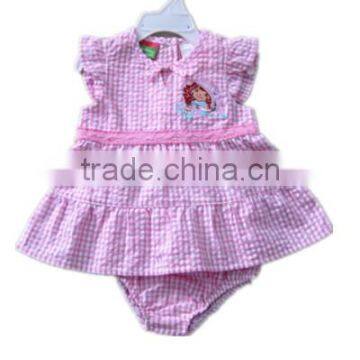 wholesale plaid baby romper dress cotton baby girl style baby romper