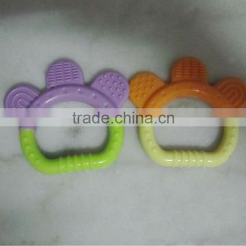 Food Grade Rabbit head Two Colors silicone baby teether