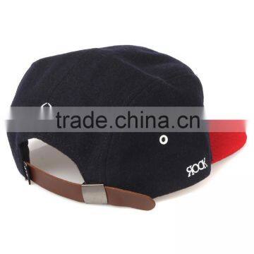5 Panel Custom Wool Embroidery Skull Caps photo-4