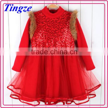 2015 Wholesale girls boutique clothes christmas winter girls' dress TR-CA18