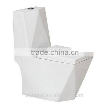 Diamond Porcelain Siphonic One Piece Toilet dual flush S-trap toilet seat