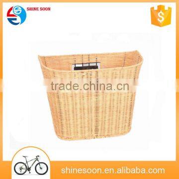 cheap natural cane bike bicycle basket/storage bike basket with quick release bracket