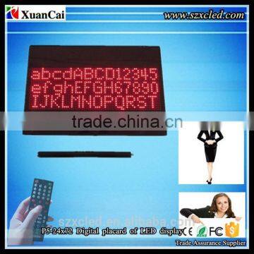 New! Digital Placard P5-24x72 With Printed Logo 1/2/ 3 Lines Message Progarmable LED Placard Sign Display photo-5