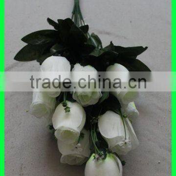 10 Heads Home Decor Artificial White Rose Flower