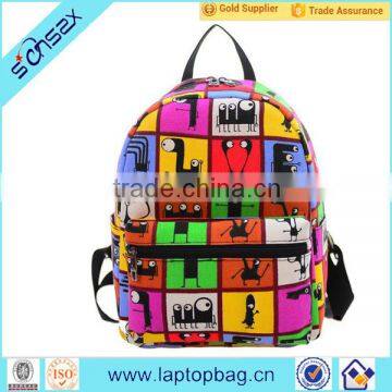 2016 new design fashion school bag canvas stylish college backpack