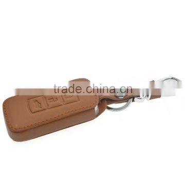 Car Leather Remote Key Cover Case 3 Button Smart Accessories For Mitsubishi Lancer Outlander ASX Pajero photo-2