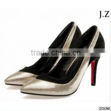 O77 Custom Made Pump Shoes Black and Sliver Upper Dress Shoes for Women New Collection photo-4