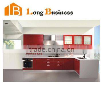 LB-JX1103 European style high glossy red kitchen Cabinet