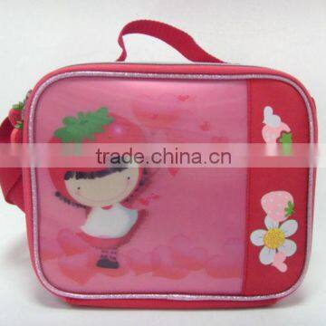New design printing pink kid's lunch bag for girls