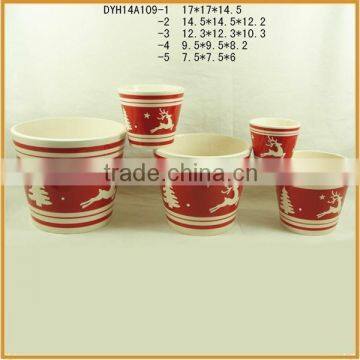 round christmas decoration flower pots ceramic wholesale