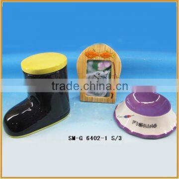 new design cat bowl set ceramic pet bowl pet food caniser pet photo frame
