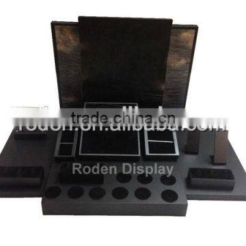 High quality luxury jewelry display suede jewellery countertop rotating display stands