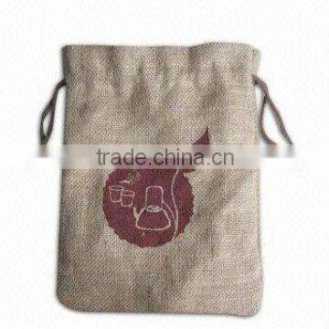 100% Jute small drawstring bags