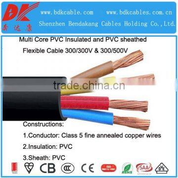 Low Voltage Multi-core Flexible Cable Electric Pvc Cable