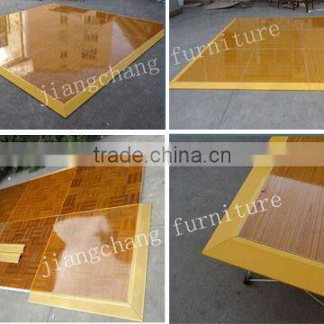 Natural Teak Wooden Dance Floor With Gold Anodized Aluminum Trim Quality Choice photo-2