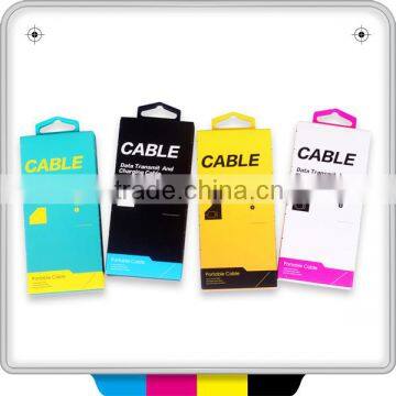 Cheap custom creative logo design paper packaging box for usb cable