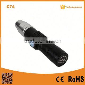 C74 Professional USB Power Bank 365nm Portable UV LED Flashlight