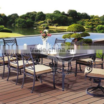 Cast Aluminium Dining Tables , Used Hotel Patio Furniture Restaurant Table And Chair