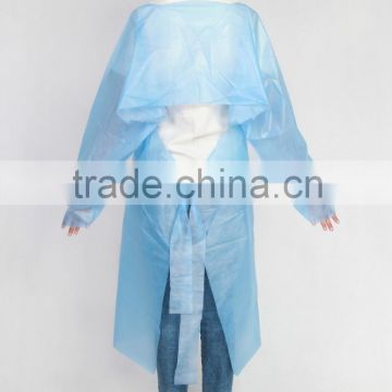 Water proof and blood prevent disposable chlorinated polyethylene fabric gown