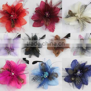 Wholesale Girls Fashion Feather Brooch Wedding Brooch Flower Brooch