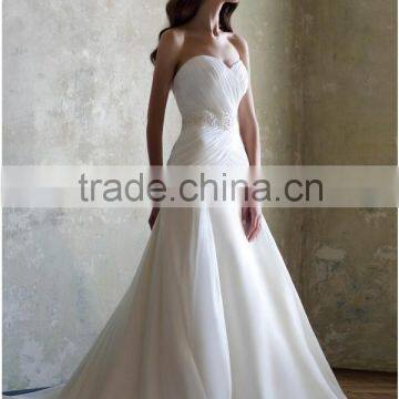 (MY0183) MARRY YOU Sweetheart Pleated Bodice Chiffon Wedding Dress 2015