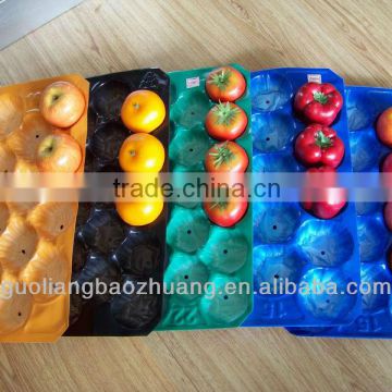 Protecting insert fruit packaging tray