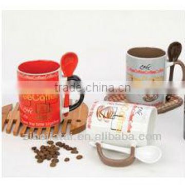 2013 Hot Sell 11oz Inner Glazed and Fully Decaled Ceramic Straight Spoon Mug